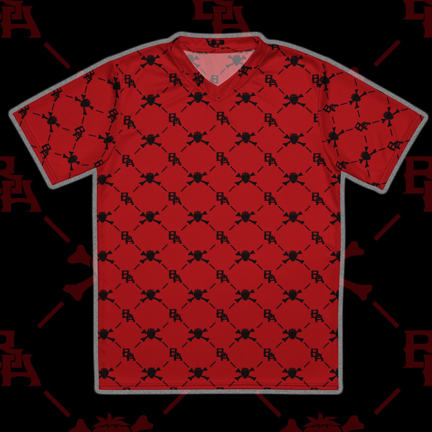 Blood Red Monogram Print Jersey