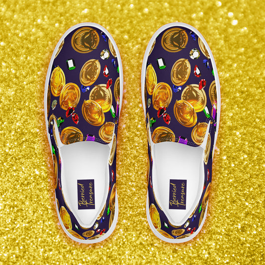 Demonberry Coin Print Slip-On Shoes