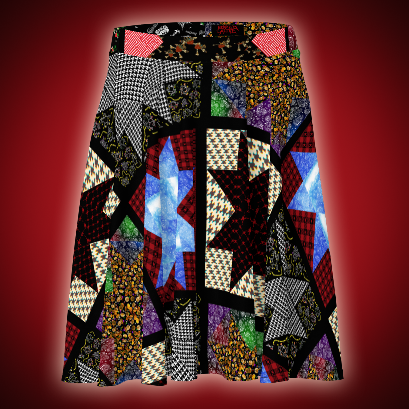 Patchwork Print Skirt