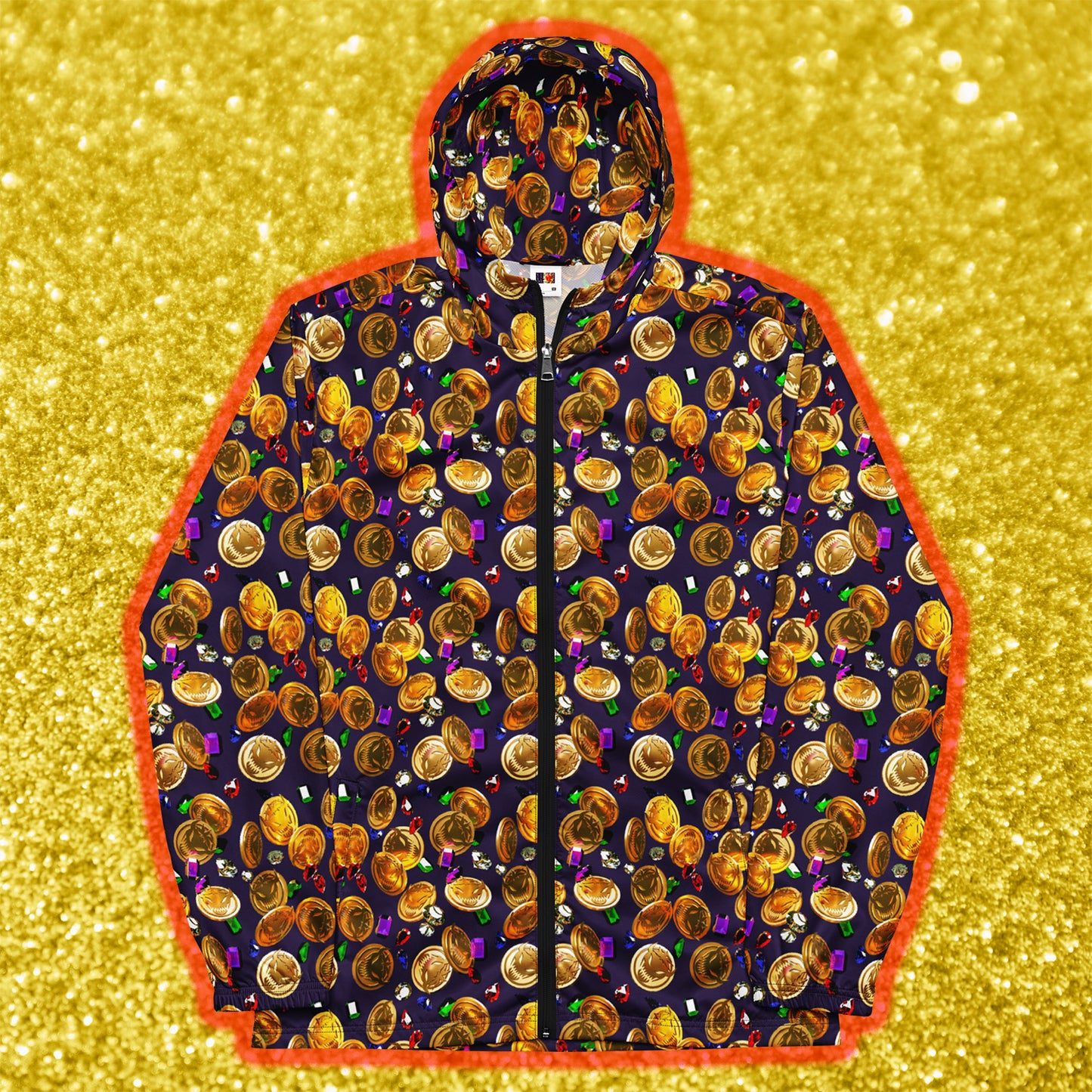 Demonberry Coin Print Windbreaker