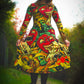 Let's Get Bananas Long Sleeve Midi Dress