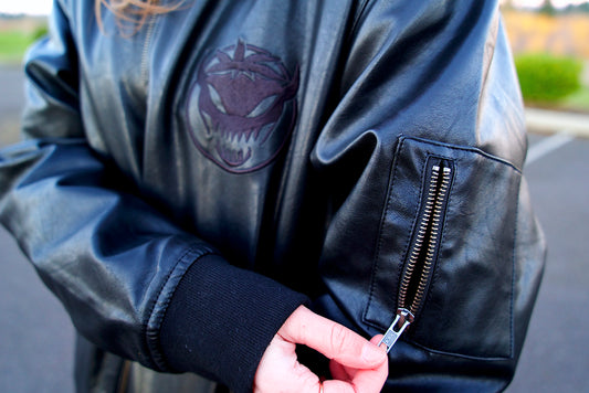 BLACK ON BLACK DEMONBERRY FAUX LEATHER JACKET