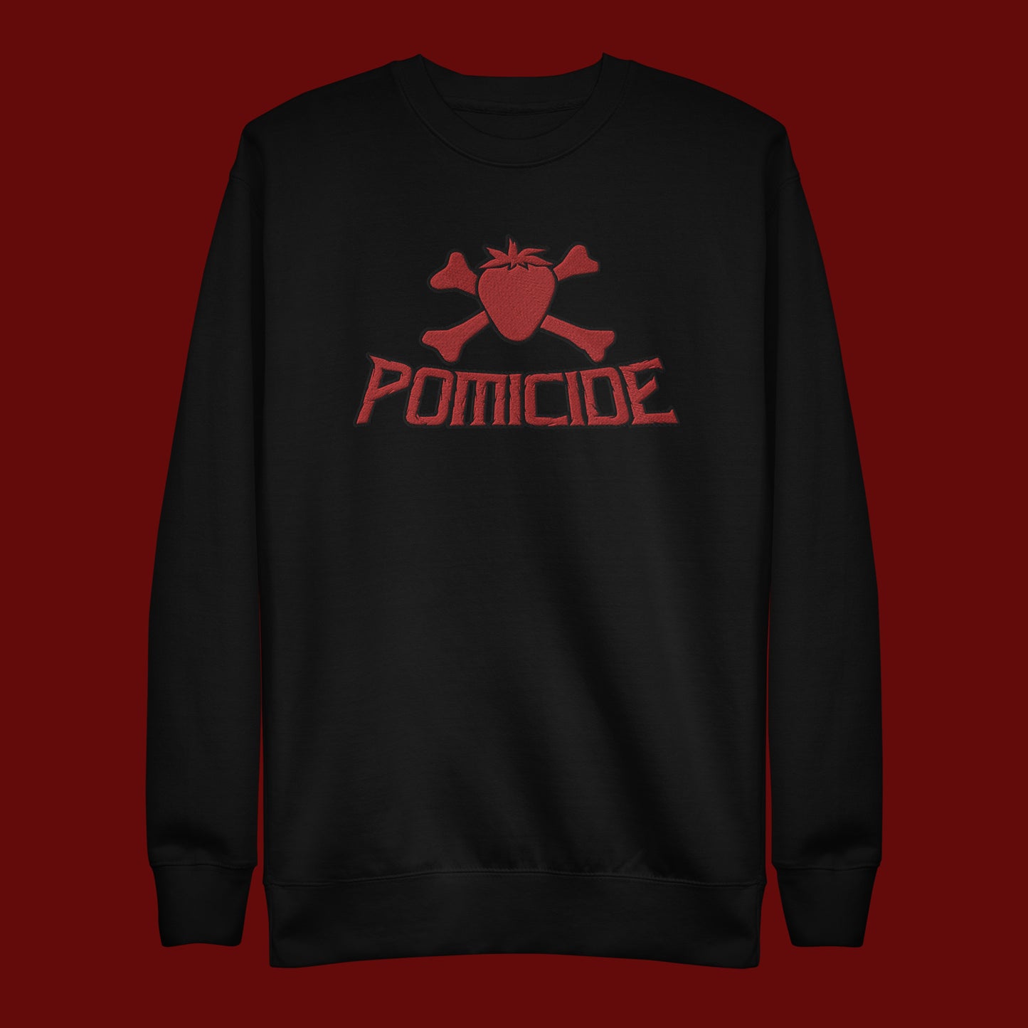 Pomicide Embroidered Crew Neck Sweatshirt