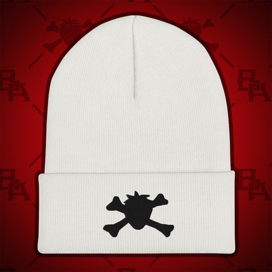 White Strawberry Crossbones Beanie