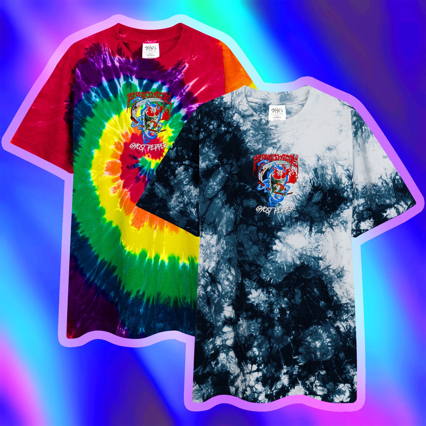 Ghost Pepper Oversized Tie-Dye T-Shirt