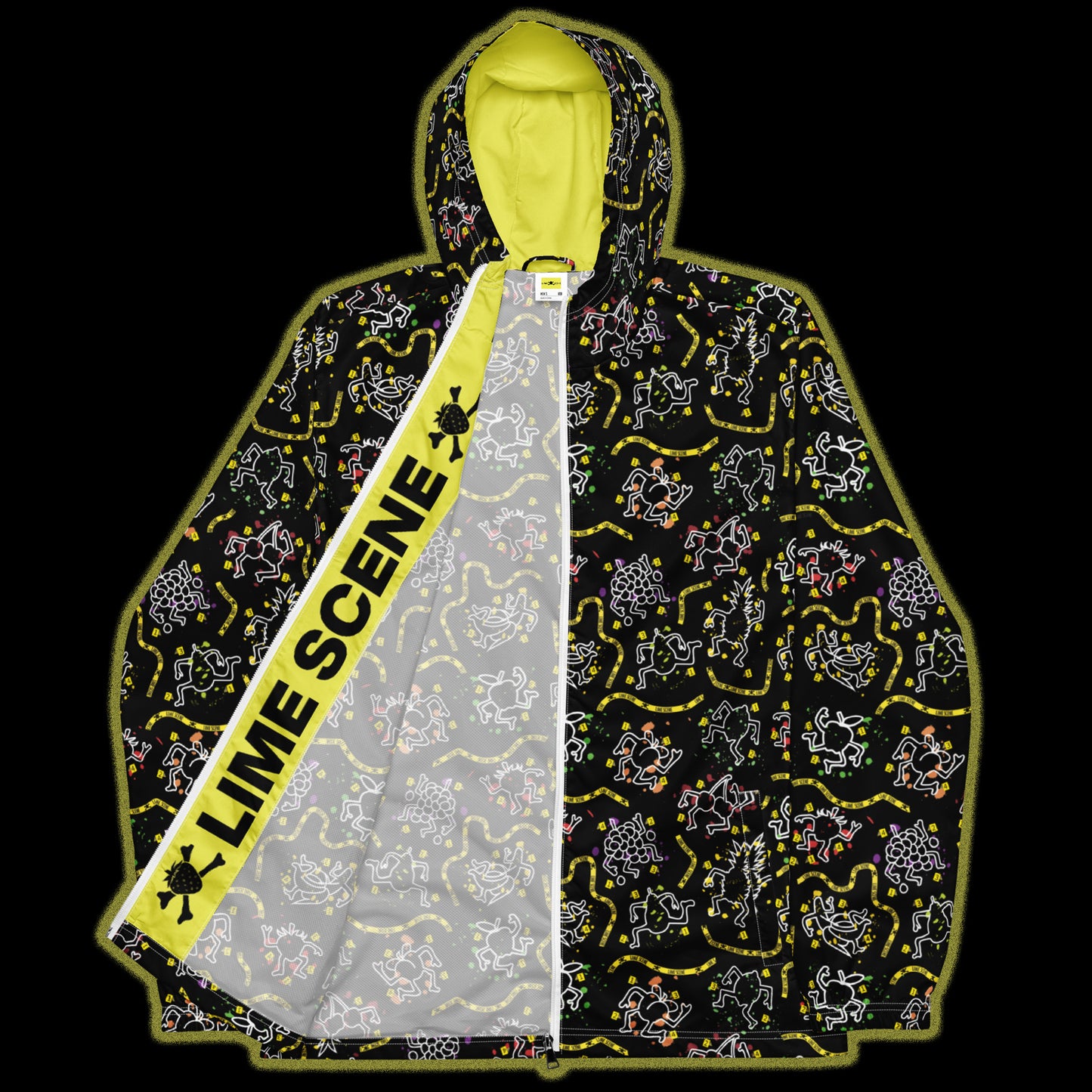 Lime Scene Windbreaker